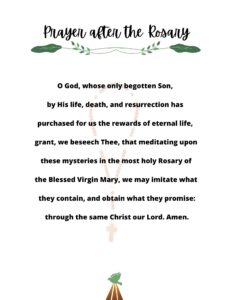 Prayer after the Rosary | The Closing Prayer to the Rosary