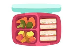 A graphic of a packed lunchbox