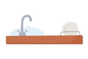 A graphic of sink and drying dishes