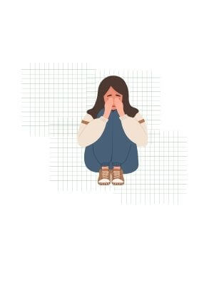 A graphic of a woman rebuking the enemy with prayer