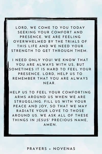 Prayers for Comfort in God's Presence - prayer 3
