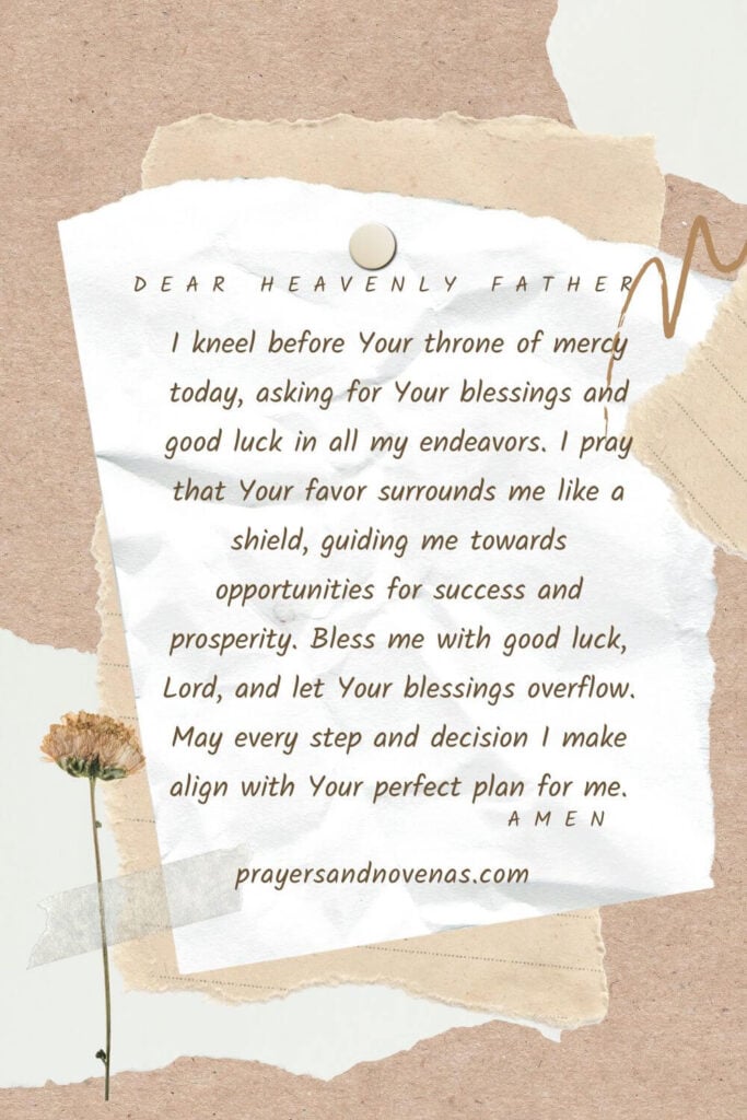 prayers for blessings and good luck